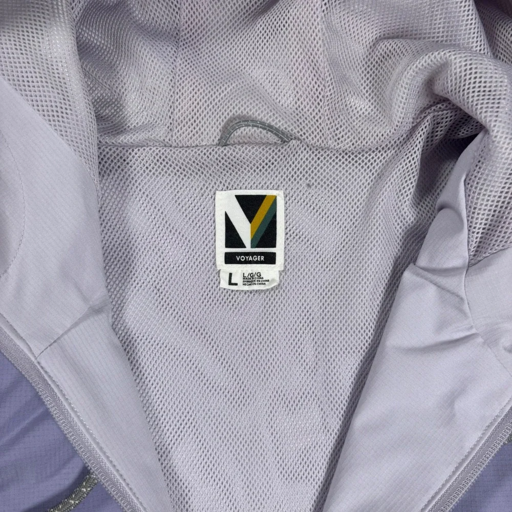 voyager lavender purple windbreaker hooded jacket outdoors travel activewear zip - Picture 3 of 10